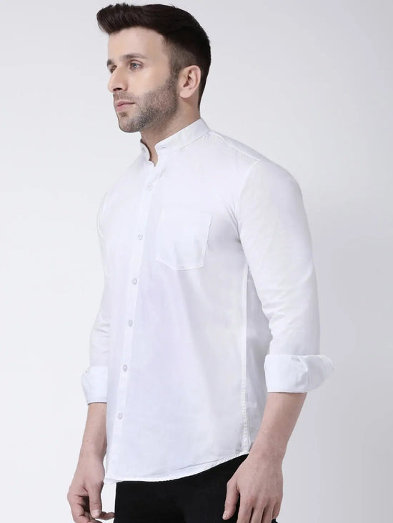 Hangup Men Slim Solid Shirts-BenWhiteShirt