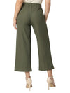 Smarty Pants Women's Cotton Rib Olive Color Pleated Trouser