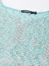 Women Turquoise Blue Chevron Straight Kurta-AT-A403-K-Turquoiseblue