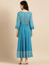 Women's Blue Printed Anarkali Kurta-AT-A561-LG-Blue