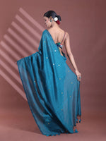 Teal Green Pure Cotton Soft Saree With Sequined Work-MA59CT06510035