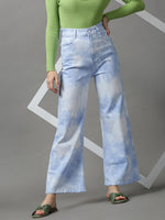 Women's Blue Solid Fit Denim Jeans-GZ-5039-Blue