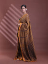 Mustard Pure Cotton Zari Stripe Soft Saree With Zari Border-MA59CT06520069