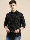 Men Black Graphics Casual Shirt-DAITON-3460-Black