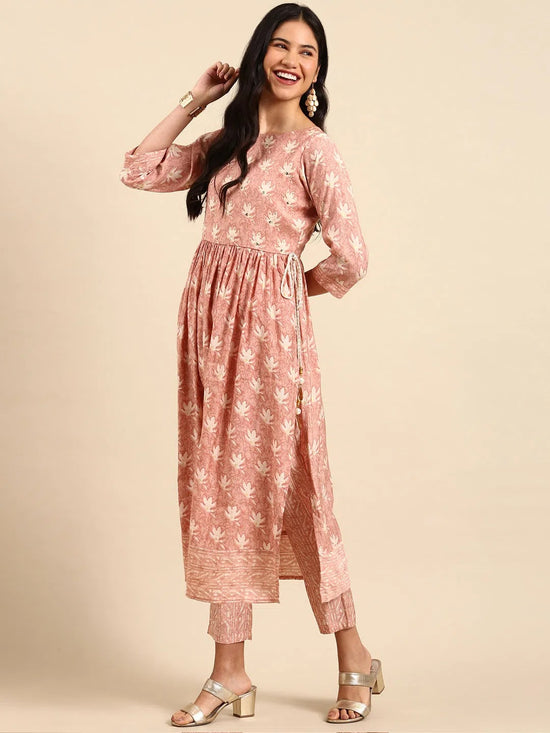 Women's Mauve Printed Kurta Set-SKC-797-Mauve