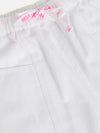 Girls White Twill Drawstring Shorts