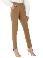 Smarty Pants Women's Cotton Lycra Ankle Length Camel Brown Formal Trouser