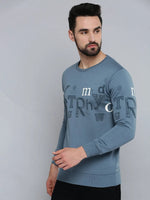 Men Blue Solid Sweatshirt-SCAW-26-Blue