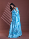 Sky Blue Silk Soft Saree With Paisley Print-MA60BSL01400048