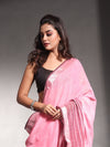 Baby Pink Pure Cotton Soft Saree With Stripes Pattern-MA54CT33580105