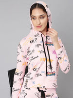 Women Pink Typographic Tracksuit-AF-1959-Pink