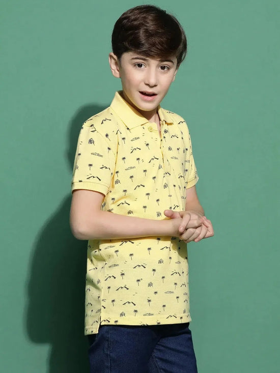 Lil Tomatoes Boys Cotton Polo T-shirt-GBT-S24-1403_LEMON_30