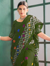 Saree Mall Women's Cotton Olive Printed Designer Saree With Blouse Piece-MINAXI4601