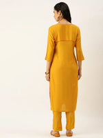 Women's Yellow Solid Kurta Sets-FS-1997-Mustard