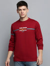 Men Maroon Printed Casual Sweatshirt-BP-1413-Maroon