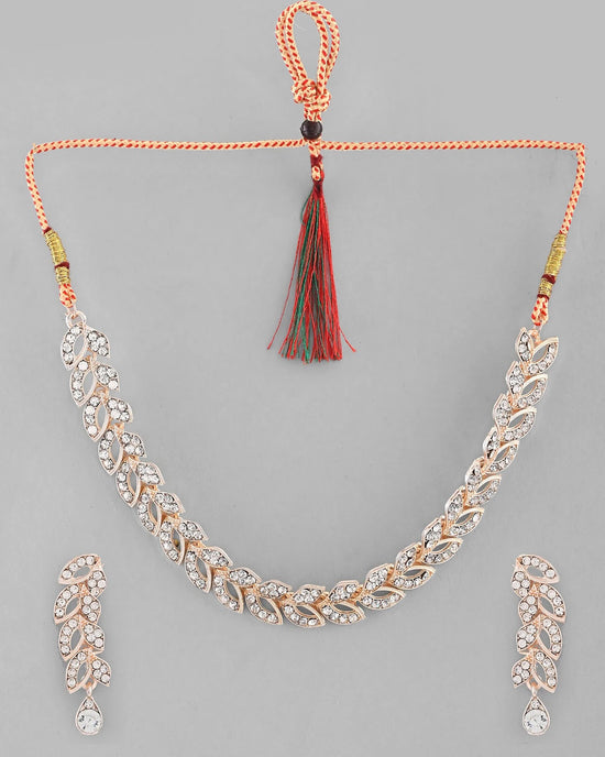 Gold Plated CZ-Studded Jewellery Set With Mangtikka-VOJ394