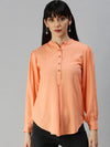 Women's Pink Solid Tops-BLZ-02-Peach