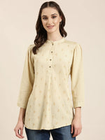 Women Beige Floral Straight Kurti-NJ-3642299-Beige