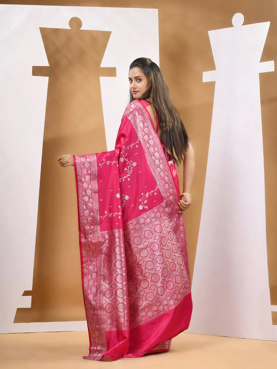 Pink Silk Banarasi Saree With Zari Woven Designs-MA53BSL44830041