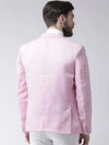 Hangup Men Standard Solid Men Formalwear-BabyPink1LinenBlazer