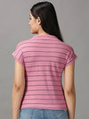 Women's Mauve Striped Top-AE-10453-Mauve