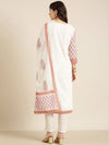 Women Off White Floral Kurta Set-RF-2020-Offwhite