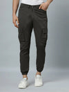 Ribbed Jogger Cargos with 6 pockets-Grey-HJC9015-30