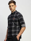 Men Grey Checked Shirt-CLEON-1803-Grey