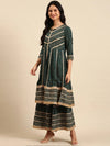 Women's Green Printed Kurta Set-FS-176-Green