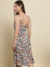 Floral Print Center Cut Out Dress