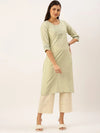 Women's Green Solid Straight Kurta-DF-1197-Green