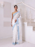 Off White Cotton Handwoven Jamdani Saree-MA64JM401380036