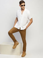 Men White Solid Shirt-LAVINIA-1635-White