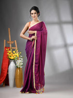 Purple Mul Cotton Soft Saree With Gota Patti Borders-MA62MCT33880007