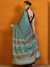 Saree Mall Women's Satin Blue Printed Designer Saree With Blouse Piece-KADALI103