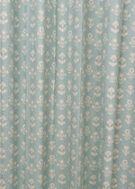 Dahlia 100% cotton floral curtain for living room - Room darkening - Nile Blue - Pack of 1-230423014