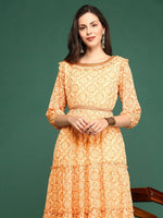 Women's Yellow Embellished Anarkali Kurta-BC-CK-954-Yellow