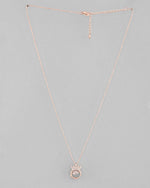 Rose Gold Plated Chain With AD Studded crown Shaped Pendent-VOJ350