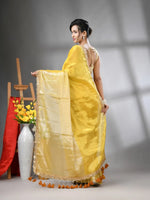 Light And Dark Yellow Shimmer Tissue Saree With Gota Patti Borders-MA62TIS33990017