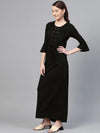 Black Front Criss Cross Detail Maxi