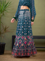 Women Green Floral Anarkali Skirt