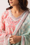 Avanshee Women's Latest Cotton Floral Printed Salwar Suit Set-KS-Peach