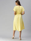 Women Yellow Striped A-Line Dress-AE-9873-Yellowwhite