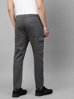 Genips Men's Grey Cotton Stretch Bahamas Cargo Fit Solid Cargo