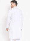 Hangup Men Standard Solid Men's Indian Wear-White_Cotton_LongKurta