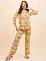 Shirt Pyjama Set in Yellow and Peach Watermelon Print