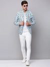 Men Blue Printed Blazer-SOBLZ-303-Blue