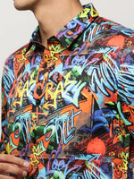 Men Multi Typographic Shirt-PRISM-M204-1615-Multi