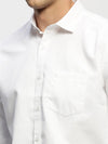 Men White Solid Shirt-RAYMONDSDOBBY-262-White