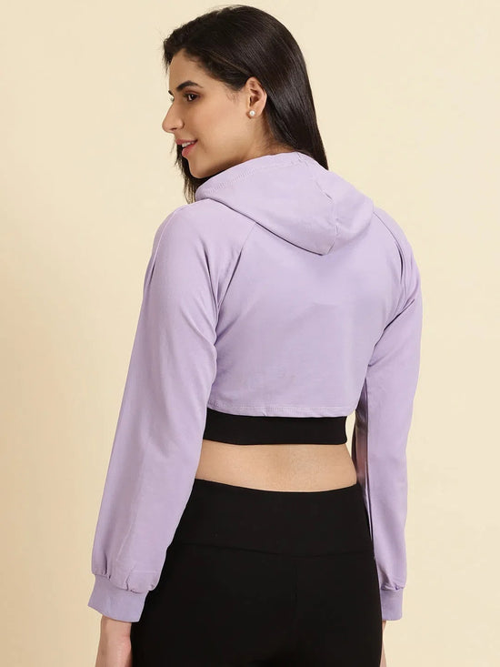 Women's Lavender Solid Sweatshirt-AF-1797-Lavender